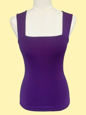 Vintage Purple Square Neck Fitted Tank